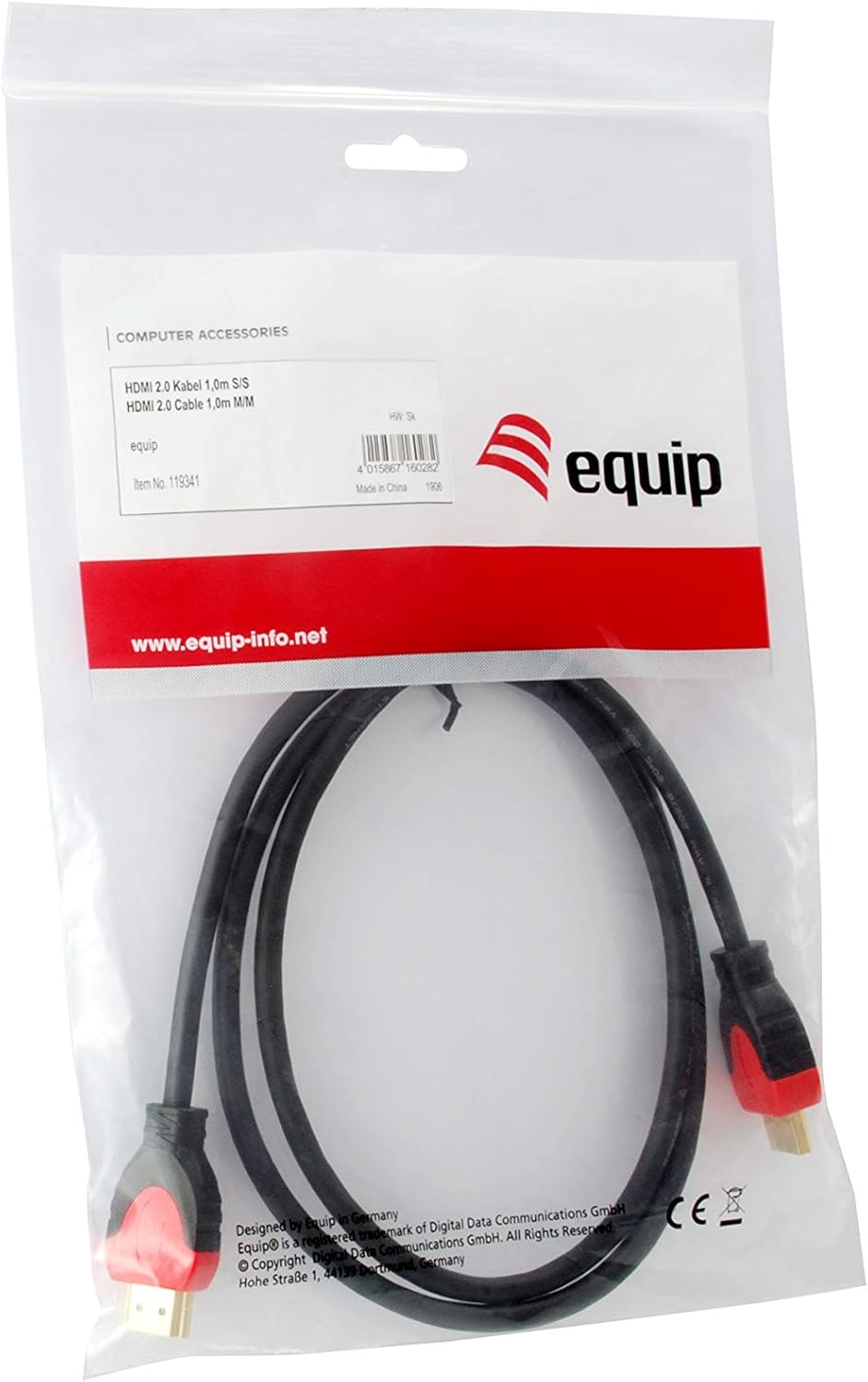EQUIP 1.4 High Speed HDMI Cable With Ethernet Black