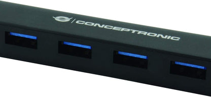 Conceptronic CTC4USB3 - USB C to 4 Port Hub USB 3. 0 - Small Design - Plug and Play