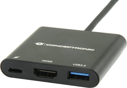Conceptronic DONN01B USB-C ZU -HDMI-Adapter, Schwarz