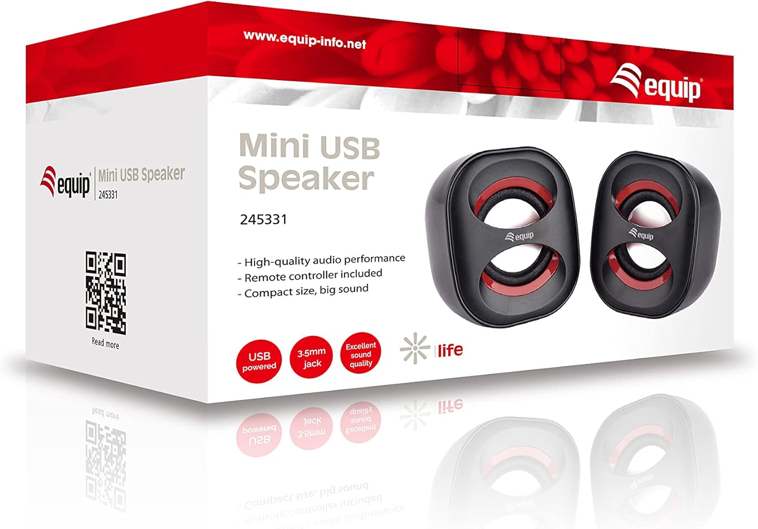 Altavoces Equip Life 2.0 Mini 6w Rms Negro Y Rojo