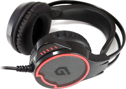 Conceptronic ATHAN01B 7.1-Channel Surround Sound Gaming USB Headset, Black/Red