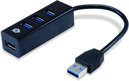 Conceptronic HUBBIES04B 4-Port USB 3.0 Hub and OTG Adapter for USB-C