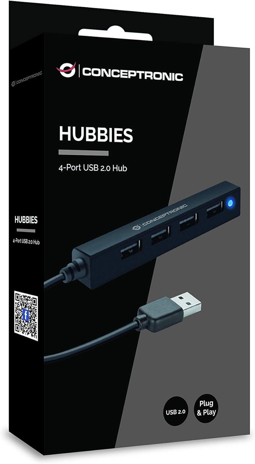Conceptronic HUBBIES05B USB Hub 4-Port USB 2.0 Black