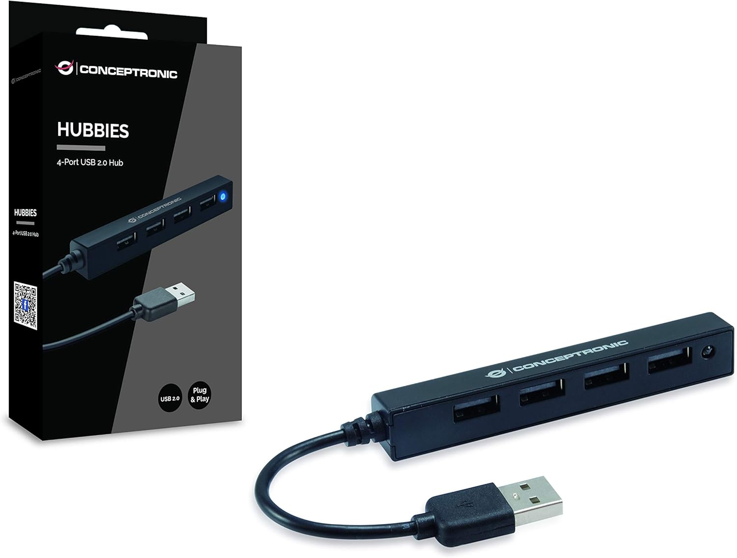 Conceptronic HUBBIES05B USB Hub 4-Port USB 2.0 Black