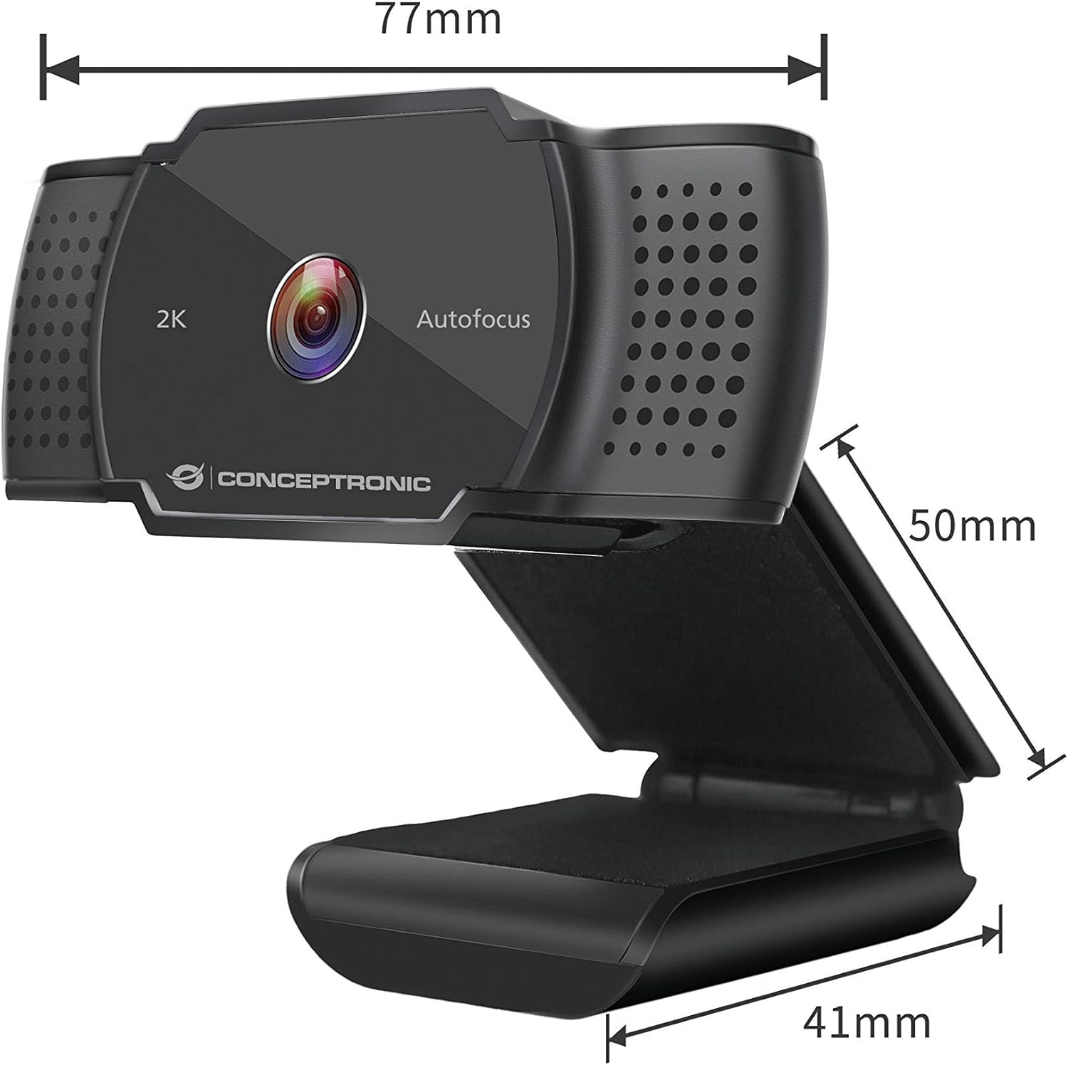 Conceptronic Webcam AMDIS02B 2k Super HD Webcam + Microphone