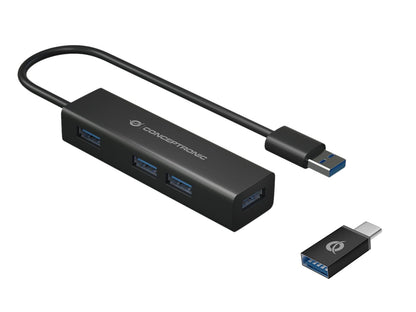 CONCEPTRONIC Conceptronic HUBBIES06B USB 3 2 Gen 1 3 1 Gen 1 Type A 5000 Mbits s Black
