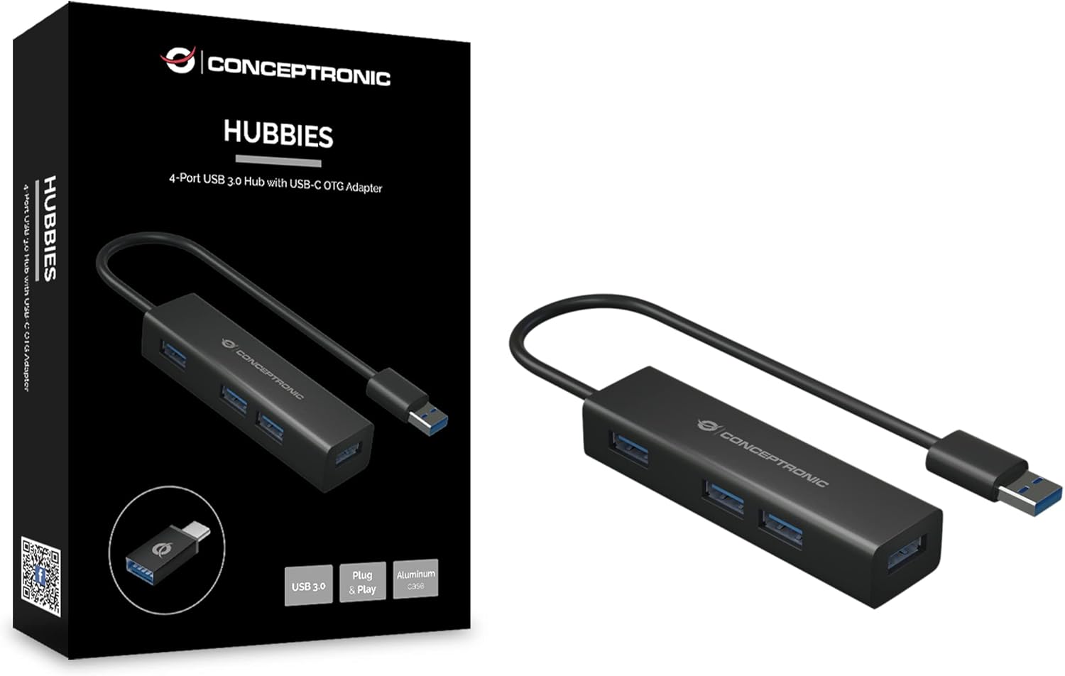 CONCEPTRONIC Conceptronic HUBBIES06B USB 3 2 Gen 1 3 1 Gen 1 Type A 5000 Mbits s Black