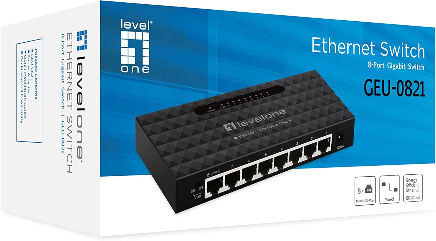 LevelOne GEU-0821 Network Switch Managed Gigabit Ethernet (10/100/1000