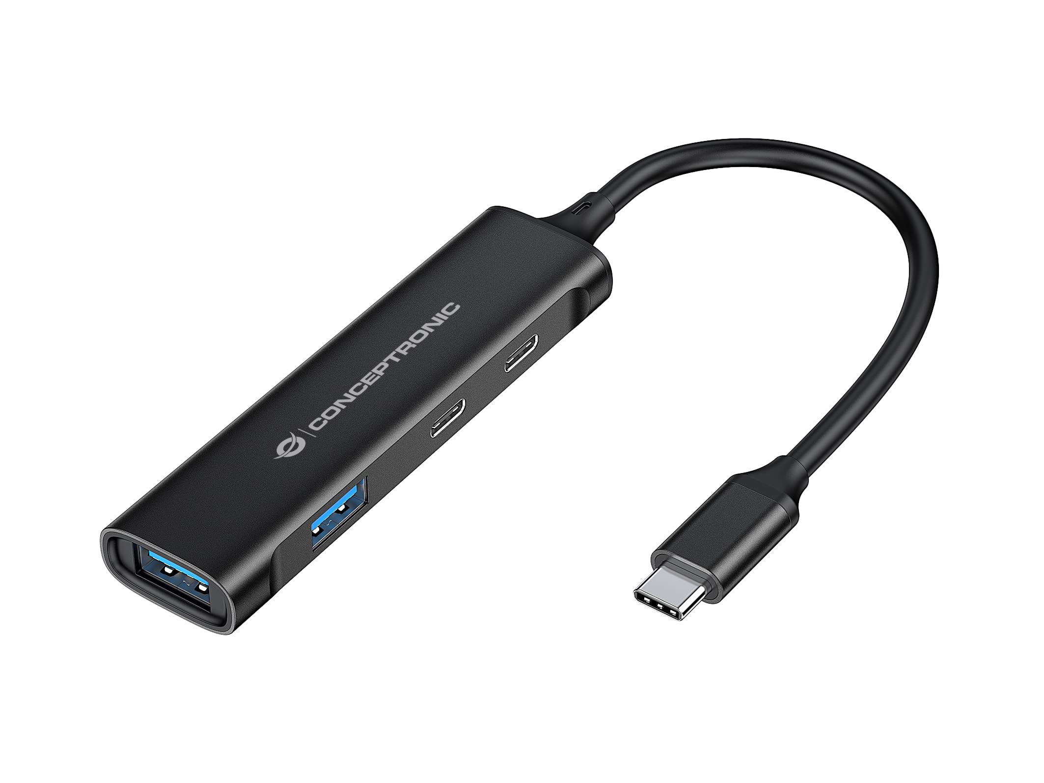 Conceptronic HUBBIES12B 4-Port USB 3.2 Gen 1 Hub USB-C x 2 USB-A x 2 Aluminum Housing