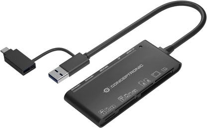 CARD READER EXTERNO USB-C/ USB-A 7EN1 CONCEPTRONIC BIAN03B USB 3.0 SD/SDHC/SDXC MMC MS M2 CT XD MICROSD/TFLASH