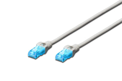 Digitus LAN Cable Cat 5e - 3 m - RJ45 Network Cable - U/UTP Unshielded - Compatible with Cat-6 & Cat-5 - Grey Cat 5e - U/UTP - PVC 3 m - 1 Stück gray