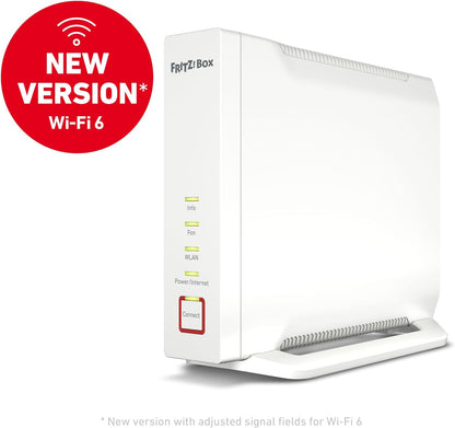 AVM Box 4060 Edition International, Router Wi-Fi 6 Tri Band Fino A 6.000 Mbit, S, Wan A 2.5 Gb, 3X Lan Gb, 1X Usb, Access Point, Mesh, Base Dect, Media Server, Interfaccia In Italiano, Bianco