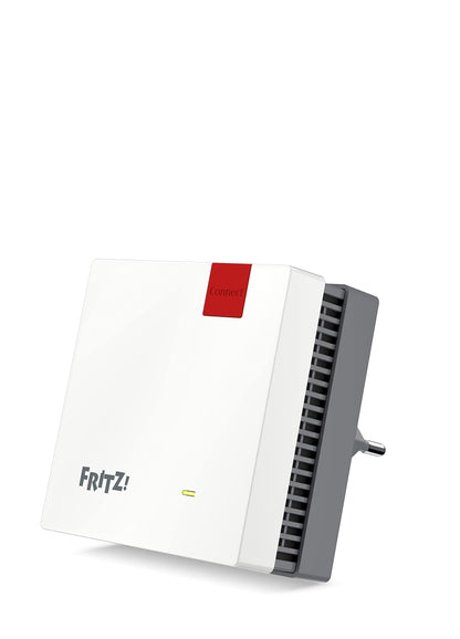 AVM FRITZ!Repeater 1200 AX Edition International, Ripetitore - Wi-Fi 6 extender Dual Band con 2.400 Mbit/s (5 GHz) & 600 Mbit/s (2,4 GHz), Mesh, Access Point, 1x Gigabit LAN, Interfaccia in italiano