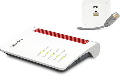 AVM FRITZ!Box 7510 Edition International, Modem Router Wi-Fi 6 Con 600 MBit/s (2,4 GHz), ADSL/VDLS Fino A 300 MBit/s, Mesh, Base DECT, Media Server, Interfaccia In Italiano