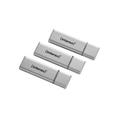Intenso Alu Line 3x 32 GB USB 2.0 Memory Stick Silver Pack of 3