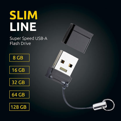Intenso Slim Line - 128 GB Chiavetta USB 3.2 Gen 1x1 - Memoria USB portatile - velocità ottima fino a 100 MB/sec., nero