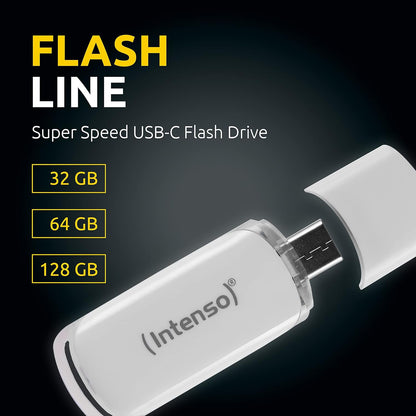 Intenso Flash Line 64 GB - TYPE C Flash Drive - Super Speed USB 3.1, white