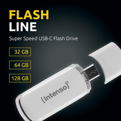 Intenso Flash Line 128 GB - TYPE C Flash Drive - Super Speed USB 3.1, white
