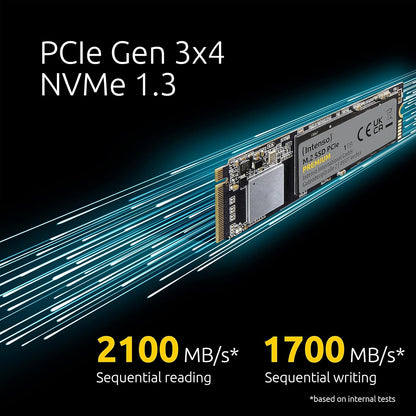 Intenso 500GB M.2 SSD PCIe Premium, up to 2100 MB/s, (PCI Express Gen.3x4 NVMe 1.3, Solid State Drive