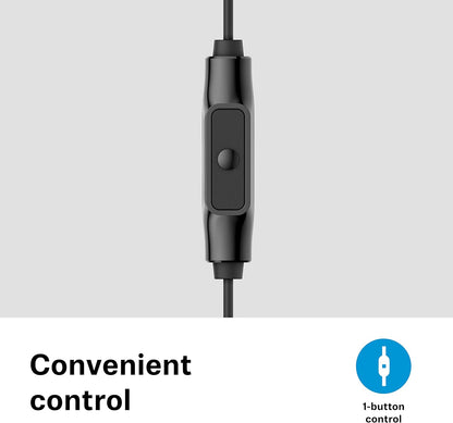 Sennheiser CX 80S In-ear Headphones with In-line One-Button Smart Remote – Black