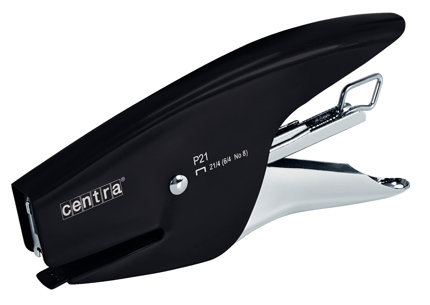 Esselte Centra Grapadora de Pinza P21, Compatible con Puntos 21/4 mm, Negro, 626151