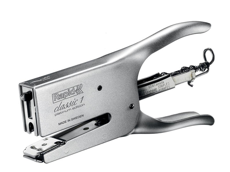 Rapid Classic Platinum K1 Stapling Pliers, 50 Sheet Capacity, Stapling and Pinning, Uses 24/6 and 24/8 mm Staples, Metal, Matte Chrome, 5000250