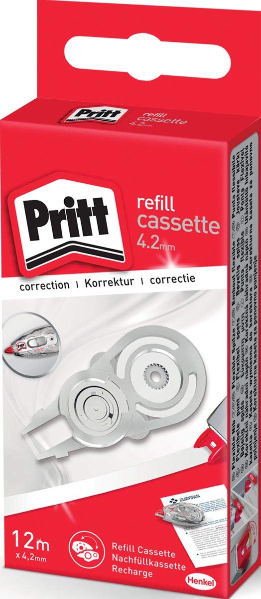 Pritt 9H PRX6H PRX6H - Cartucho de recarga para rodillo corrector (10 unidades, ancho 4,2 mm, longitud 12 m, punta flexible y retráctil, función Push & Pull, 10 unidades