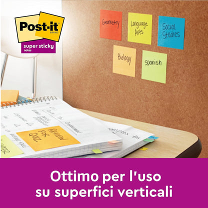 Post-it Super Sticky Notes Oasis Color Collection, Pack of 5 Pads, 90 Sheets per Pad, 76 mm x 76 mm, Blue, Green - Extra Sticky Notes For Note Taking, To Do Lists & Reminders