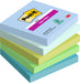 Post-it Super Sticky Notes Oasis Color Collection, Pack of 5 Pads, 90 Sheets per Pad, 76 mm x 76 mm, Blue, Green - Extra Sticky Notes For Note Taking, To Do Lists & Reminders