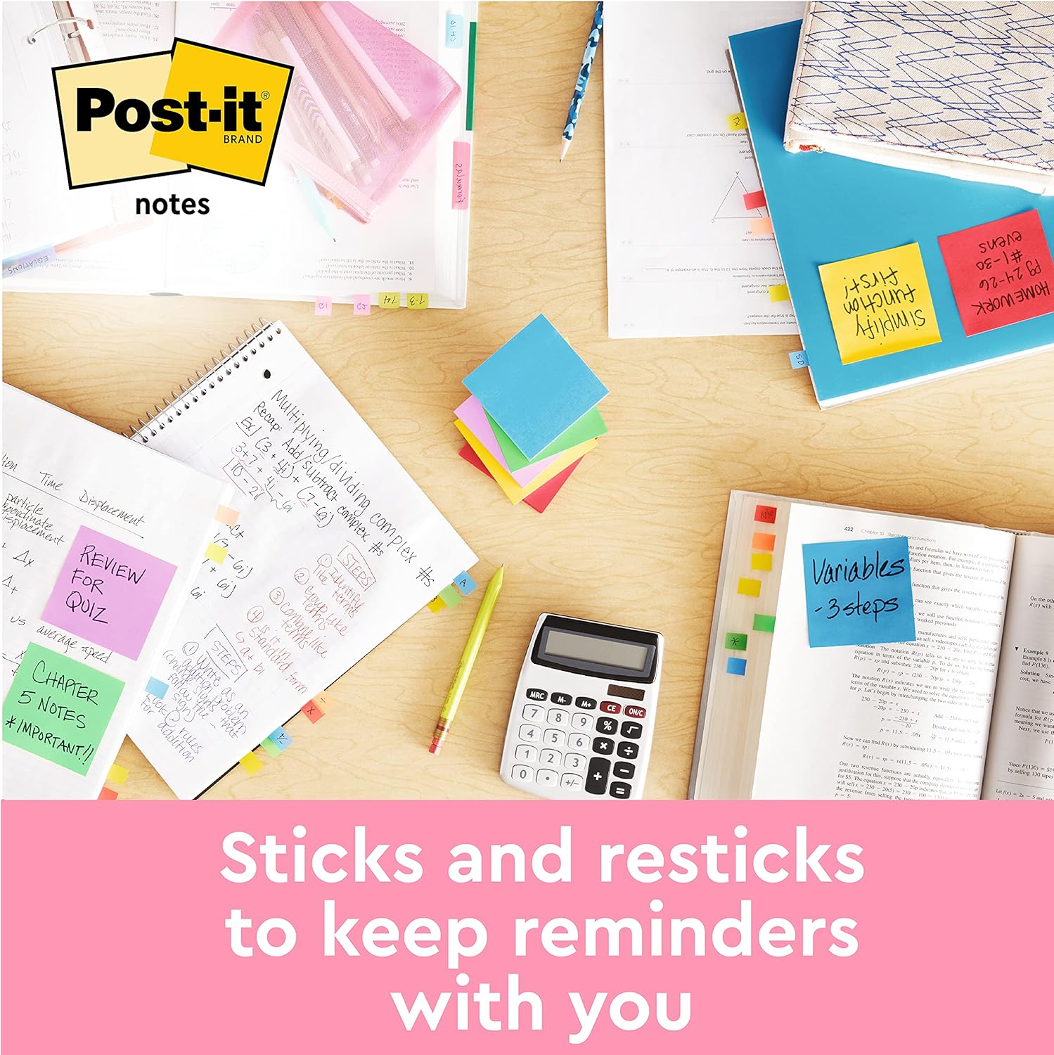Post-it Notes Beach Color Collection, Pack of 6 Pads, 100 Sheets per Pad,76 mm x 127 mm, Green, Yellow, Orange, Blue, Pink - Self-Stick Notes for Note Taking, to Do Lists & Reminders