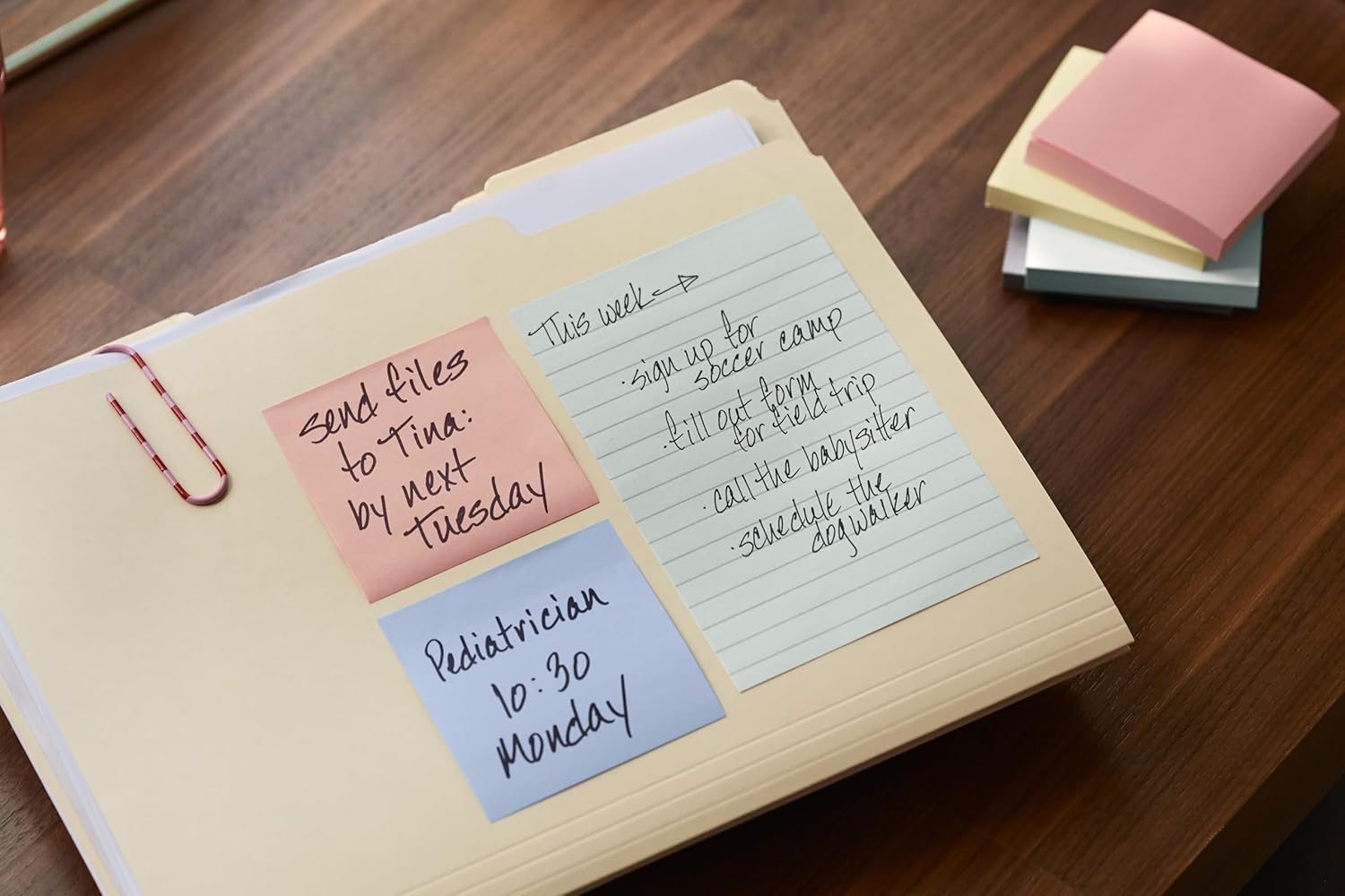 Post-it Notes Beach Color Collection, Pack of 6 Pads, 100 Sheets per Pad,76 mm x 127 mm, Green, Yellow, Orange, Blue, Pink - Self-Stick Notes for Note Taking, to Do Lists & Reminders
