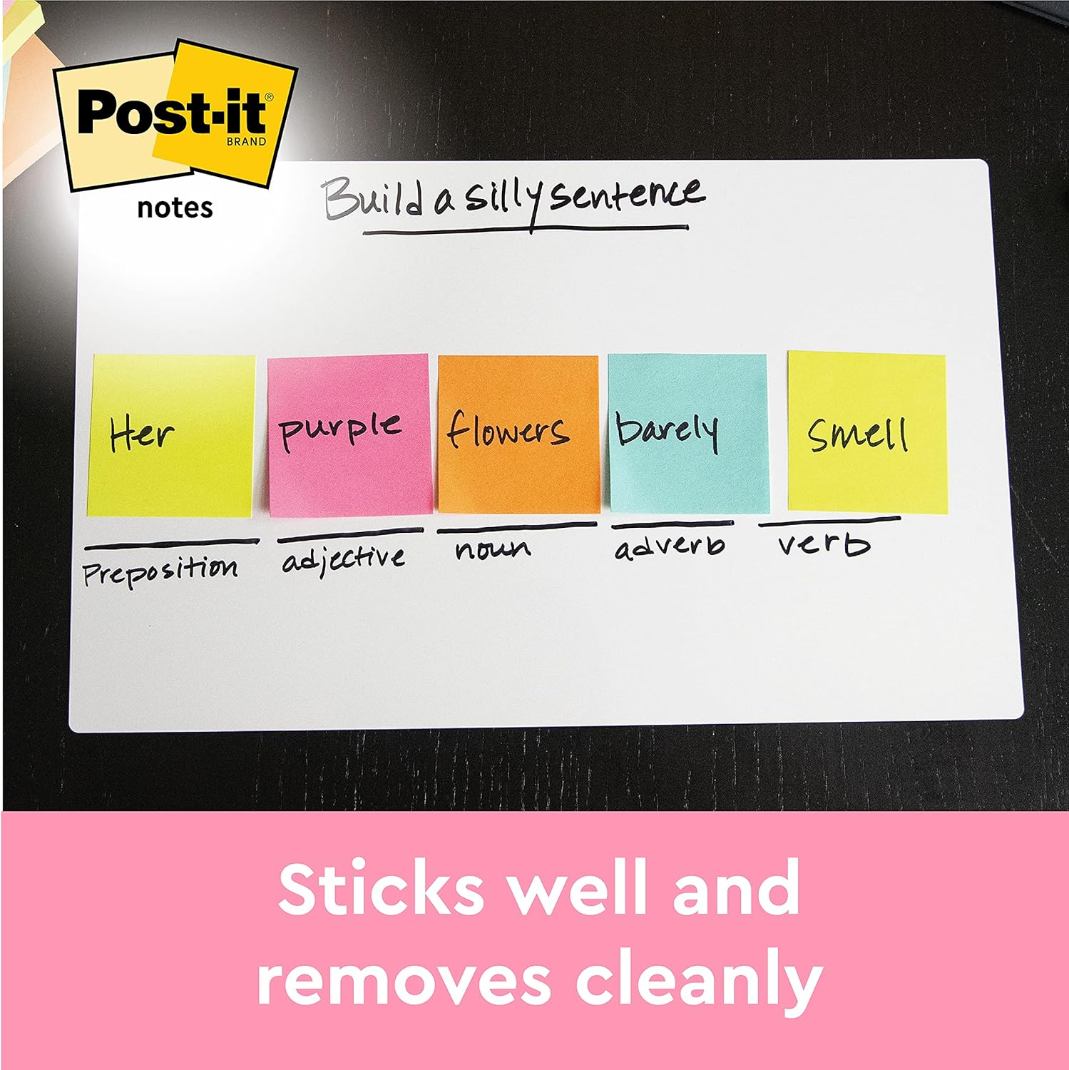 Post-it Notes Beach Color Collection, Pack of 6 Pads, 100 Sheets per Pad,76 mm x 127 mm, Green, Yellow, Orange, Blue, Pink - Self-Stick Notes for Note Taking, to Do Lists & Reminders