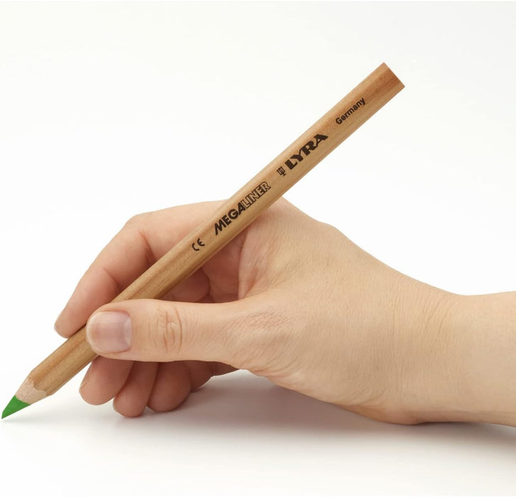 LYRA Megaliner Highlighter Pencils, Hexagonal, Thick, Natural, Plastic Bag, Assorted Colours