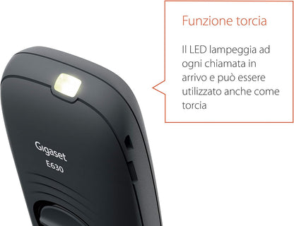 Gigaset E630 - telephones (DECT, Desk/Wall, Black, TFT, AAA, Polyphonic)