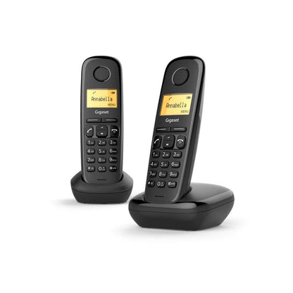 Gigaset A170 Duo, Due Telefoni Portatili, Chiamate Interne, Linea analogica, Trasferimento di Chiamata, Installazione Automatica, Nero