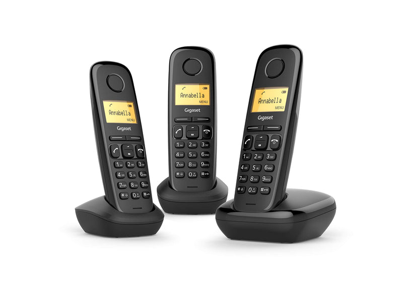 Cordless Gigaset A170 Trio Black Black Three Hand-held