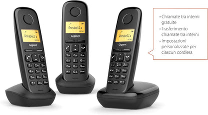 Cordless Gigaset A170 Trio Black Black Three Hand-held