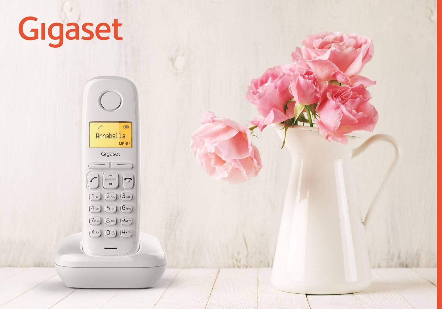 Cordless Gigaset Cordl.A170 White 50 Memo PLF Dis.Alfanum