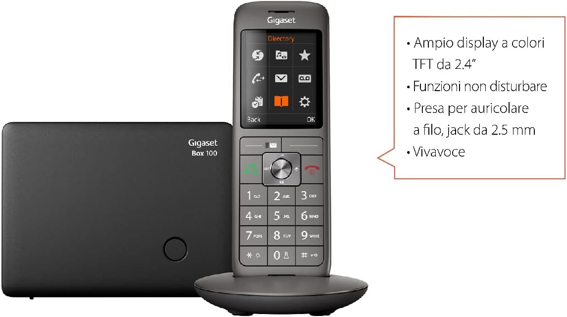 Gigaset CL660 Telefono Cordless, Vivavoce, Calendario, Nero