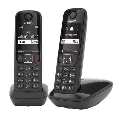 Gigaset AS690 DUO Téléphone analog/dect Identification de l'appelant Noir