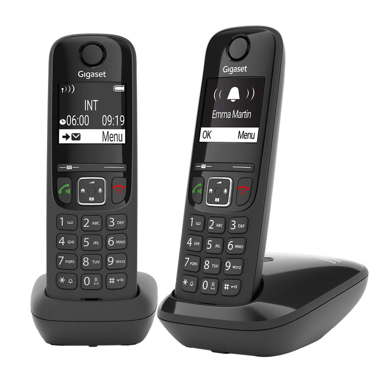 Gigaset AS690 DUO Téléphone analog/dect Identification de l'appelant Noir