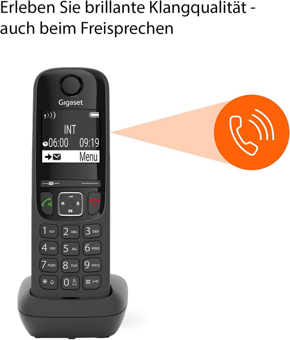 Gigaset AS690 DUO Téléphone analog/dect Identification de l'appelant Noir