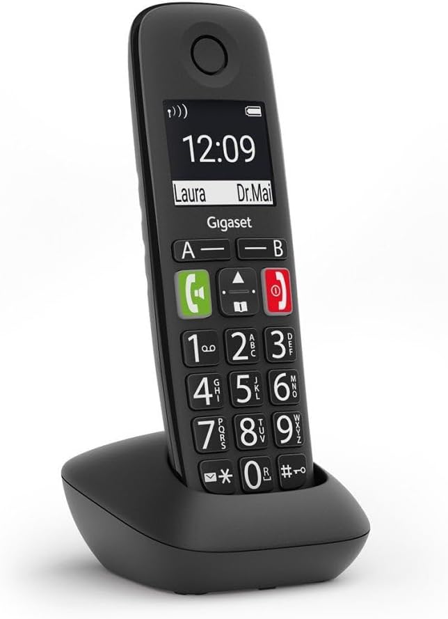 Gigaset E290HX big button extra handset with charging stand - black int.