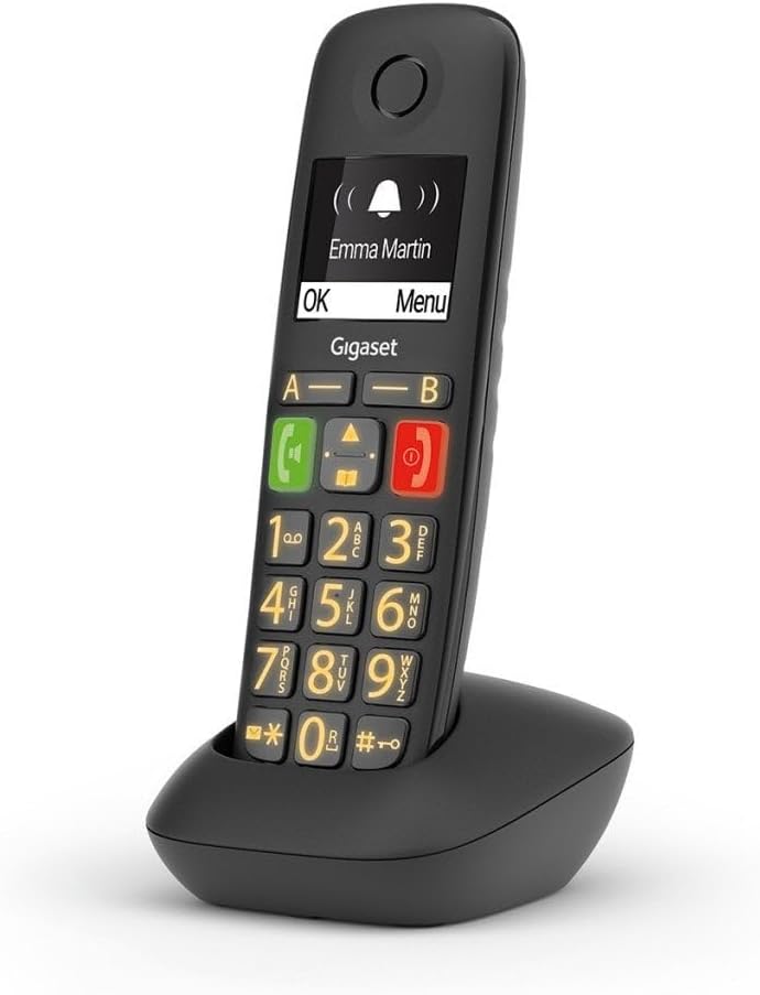 Gigaset E290HX big button extra handset with charging stand - black int.