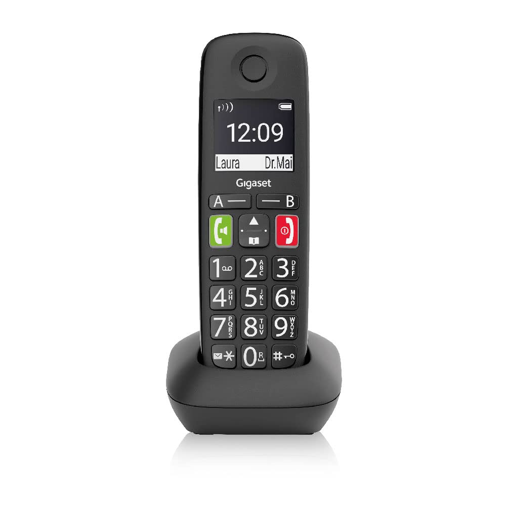 Gigaset E290HX big button extra handset with charging stand - black int.
