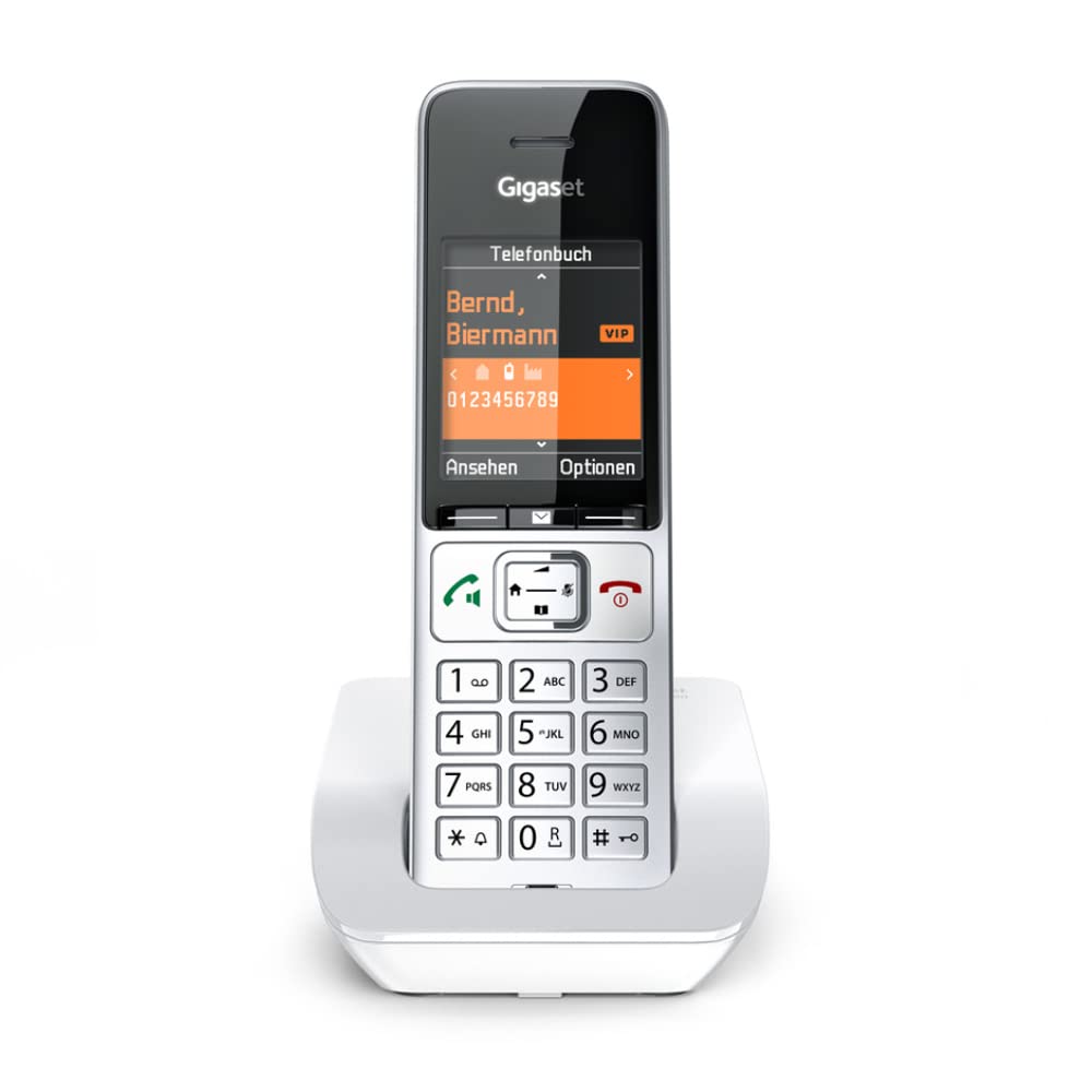 Gigaset Comfort 501 Téléphone DECT Identification de l'appelant Argent, Blanc