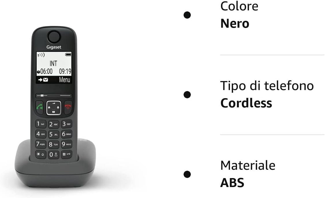 Gigaset Cordless AS490 Telephone, Black