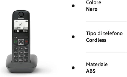 Gigaset Cordless AS490 Telephone, Black