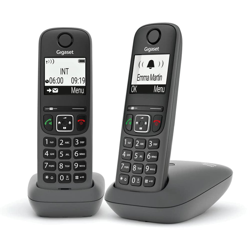 Gigaset AS490 Duo Téléphone analog/dect Identification de l'appelant Noir