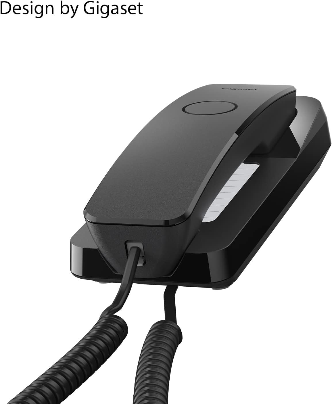 Gigaset Desk 200 - Téléphone Filaire Ultra Compact avec Cordon Extensible - 10 numéros abrégés - Rappel du dernier numéro - Compatible avec Les appareils auditifs, Noir